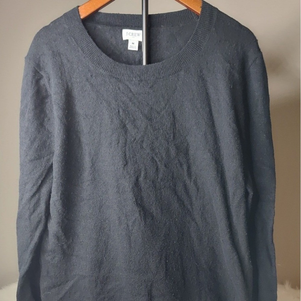 J.Crew Black Merino Wool Blend Crew Neck Pullover‎ Sweater - Women's Medium